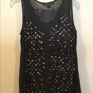 French Connection Embellished Sheer Tank